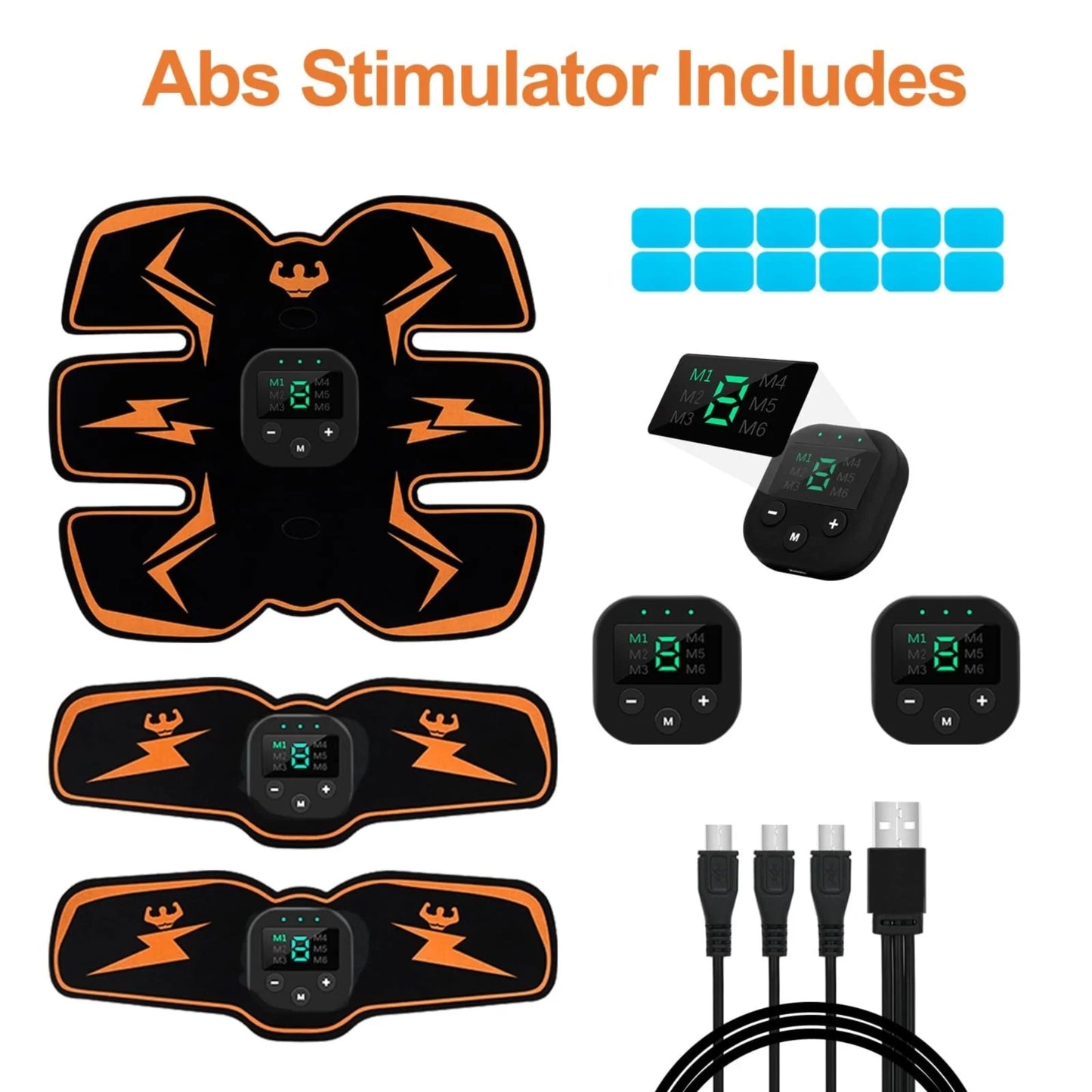 ABS Stimulator Workout Equipment, Ab Machine USB Rechargeable Gear for Abdomen/Arm/Leg, Strength Training Equipment for Men and Women