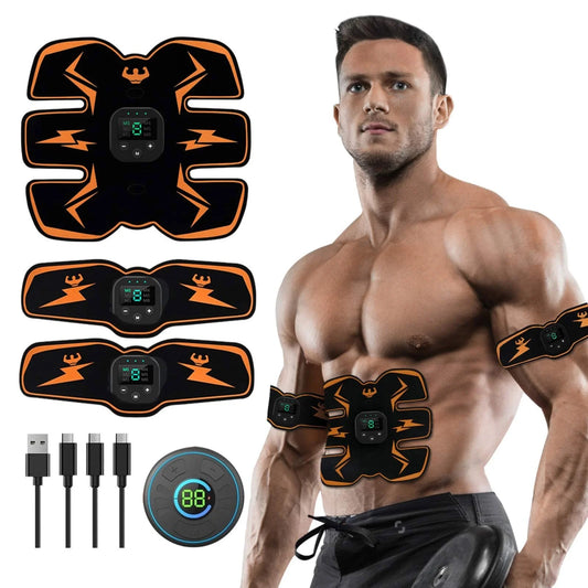 ABS Stimulator Workout Equipment, Ab Machine USB Rechargeable Gear for Abdomen/Arm/Leg, Strength Training Equipment for Men and Women